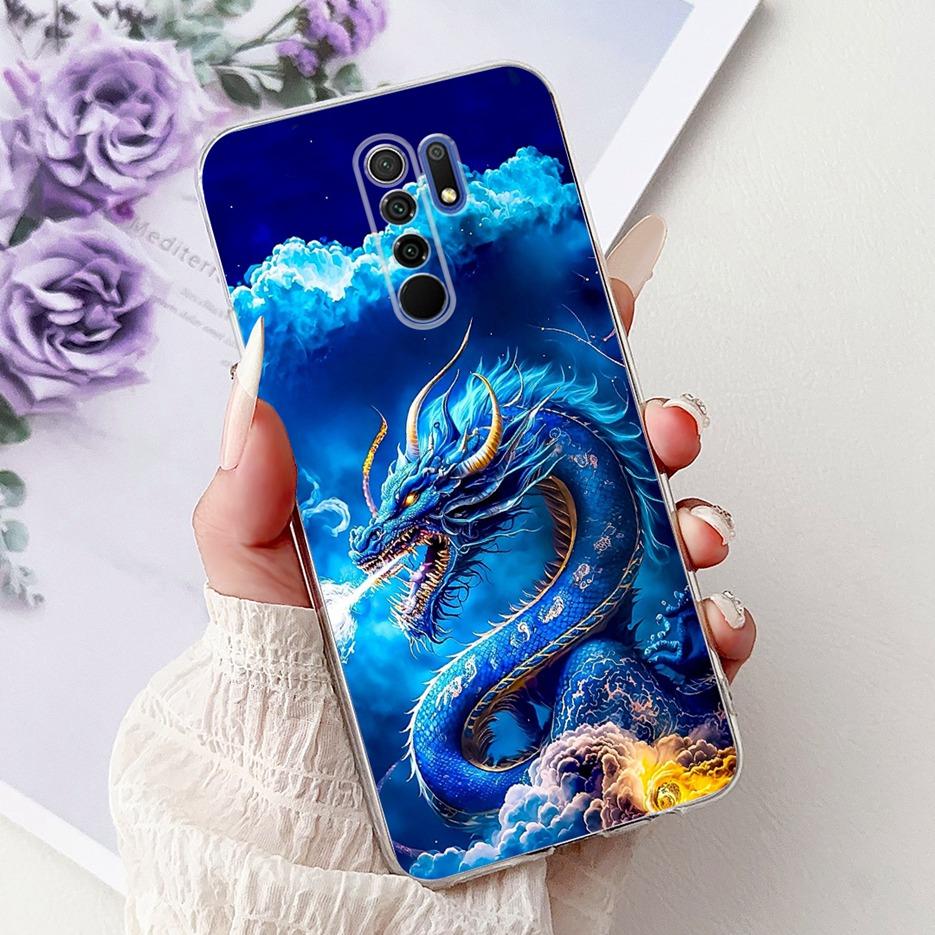 For Xiaomi Redmi 9 Case Cool Dragon Fashion Painted Cover 6.53'' Soft Silicone Phone Case For Redmi 9 Prime Redmi9 Fundas Bumper
