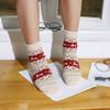 Женские Мужские Теплые Зимние Рождественские Шерстяные Носки Олень Снежинка