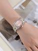 Ladies' luxury quartz watch dual tone stainless steel strap rhinestone bezel Roman numeral dial date display watch