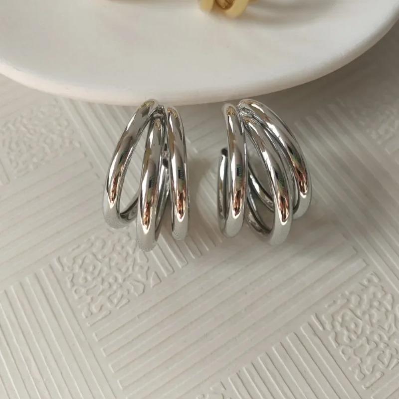 Преувеличенные золотые серьги-подвески в форме буквы C для женщин, модные винтажные круглые серьги-кольца, корейские украшения для вечеринок