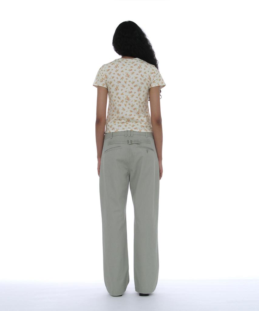 PARTIMENTO WOMEN Double Waist Chino Pants_Stone