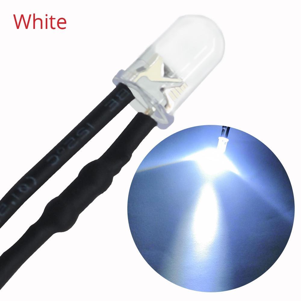 5X F5 5 мм Круглые 20 см Предварительно смонтированные DC 12 В светодиодные лампы Лампочка Белый Красный Синий Зеленый Желтый Белый Теплый Белый Диодные излучающие Диоды