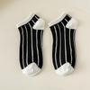 5 пар женских носков до щиколотки черного и белого цвета, удобные милые короткие носки, женские чулки и чулочно-носочные изделия