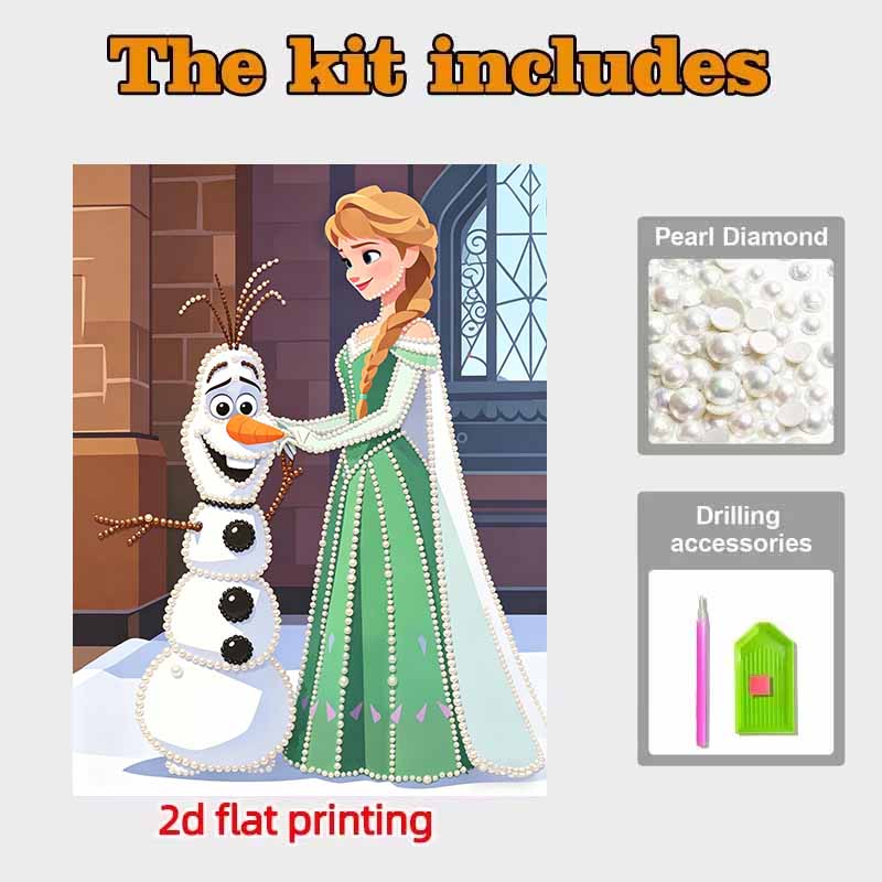 Disney Жемчужная Живопись Анна и Олаф DIY Жемчужное Искусство Жемчужные Камни Картины Поделки Специальная Форма Домашний Декор Стен