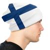 Женская шапка-бини с напуском в виде флага Финляндии, унисекс, хиппи, вязаные шапки с черепами, шапки для зимних лыж