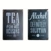 2pcs Vintage Style Tin Painting and Signs 7.8*11.8in Ideal for Indoor and Outdoor Home Bar Cafe Kitchen Restaurant Wall Decor