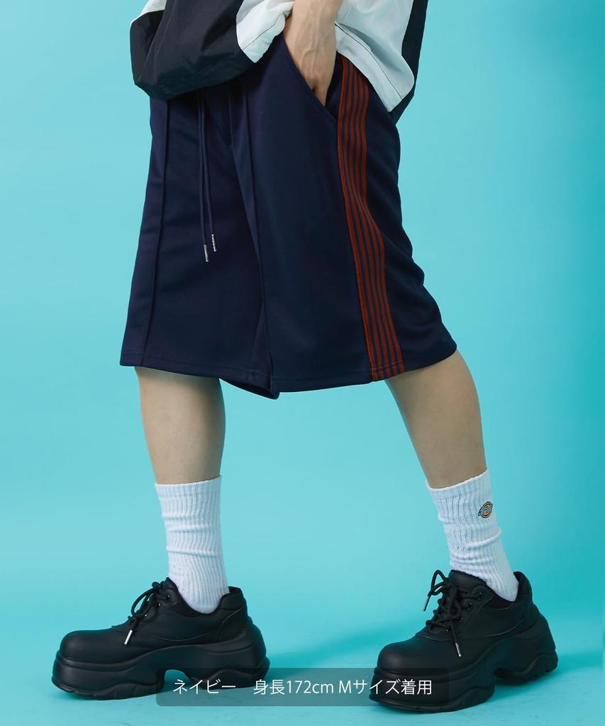 IMPROMES Casual Shorts [SIDEWAYSTANCE] Line Jersey Shorts, Men's, Navy