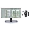 Digital Alarm Clock Acrylic LED Mirror Electronic Desk Clock RGB Night Light with 6 Levels