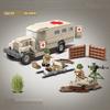 Военная серия, Советская Армия, Газ-552, машина скорой помощи, мини-фигурки, строительные блоки, наборы кирпичей, модель, детские игрушки