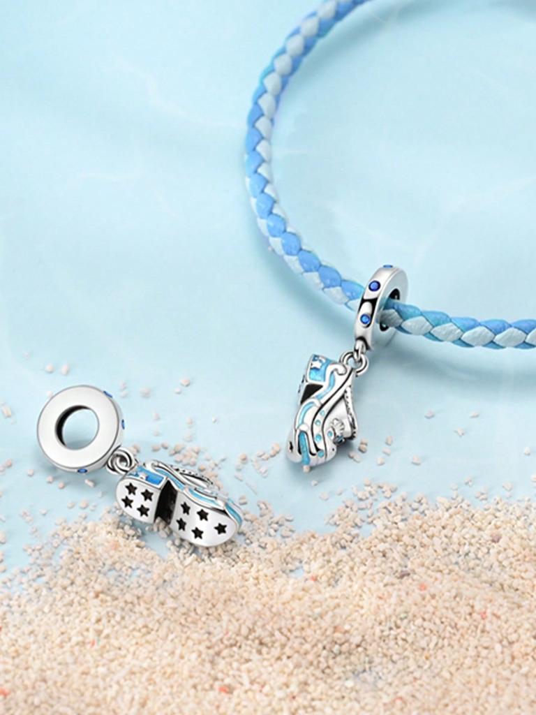 Шармы Plata Blue Ocean Beads Шарм с покрытием медью Подходит для шармов Медьоригинал Браслет Для изготовления ювелирных изделий DIY Шарм