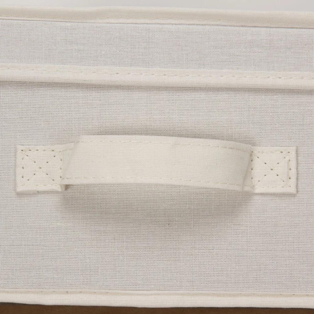 Large Canvas Storage Box with Lid Stacking Organizer Seasonal Items Toys Clothes Home Dorm Folding Storage Solution