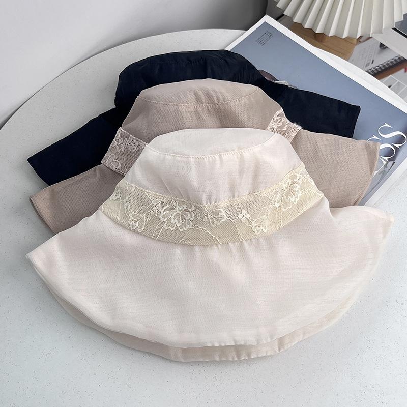 Eugen yarn temperament fisherman hat children outdoor leisure versatile foldable sunscreen sunshade mesh yarn hat summer