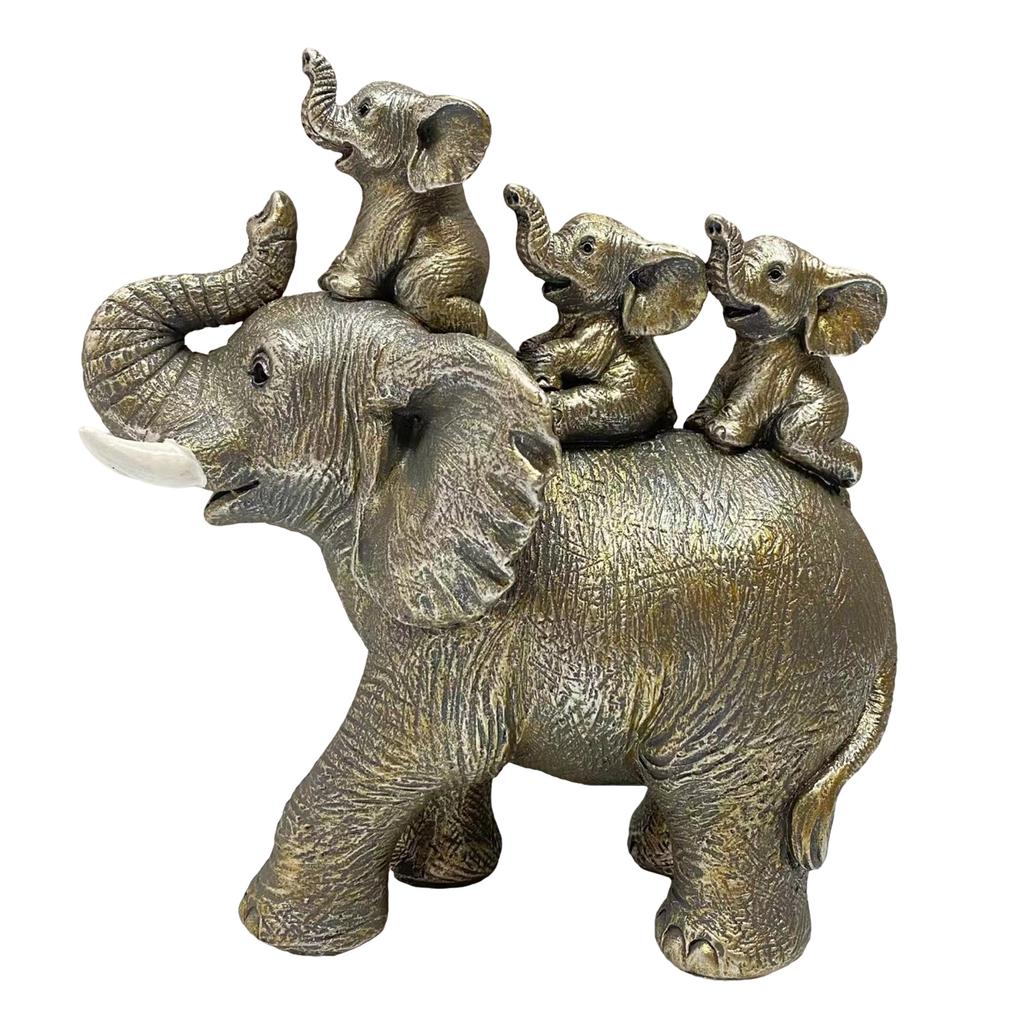 Элегантная смоляная фигурка слонихи и слоненка, скульптура для украшения дома, коллекционный орнамент и подарок