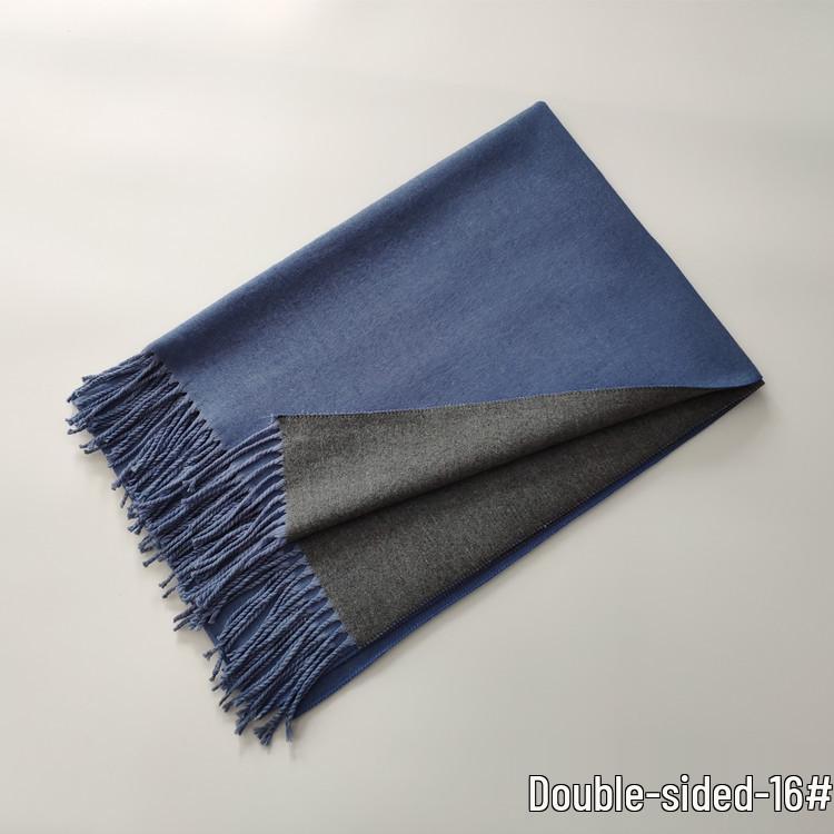 Осень/Зима 2024 Двусторонний красный шарф из имитации кашемира - Однотонный, Теплая шаль для женщин, Европейский и американский стиль.