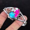 Cotton Candy Turquoise Bangle Handmade Natural Gemstone Cuff Bracelet 925 Sterling Silver Adjustable Bangle Turquoise Jewelry Gifts for Her