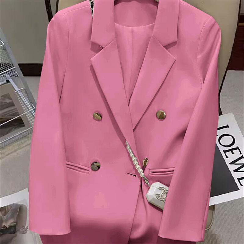 Женский розовый приталенный блейзер в уличном стиле 2025 - Элегантный, современный пиджак