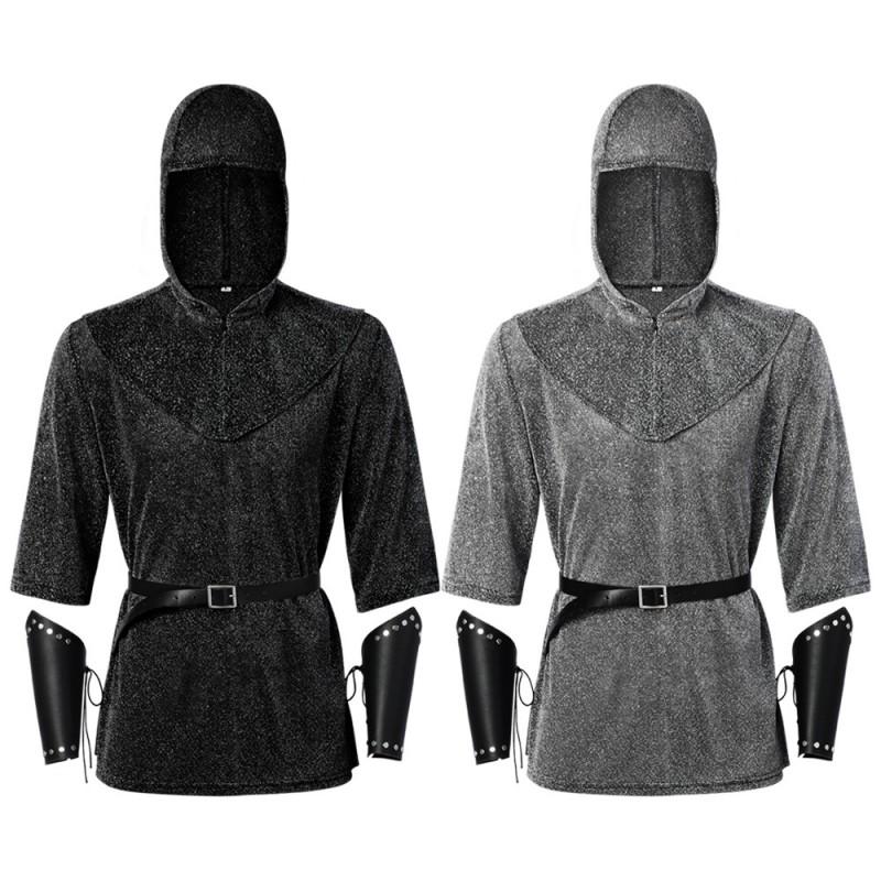 Templar Knight Cosplay Costume Medieval Chainmail Style Shirt Halloween Party Outfit
