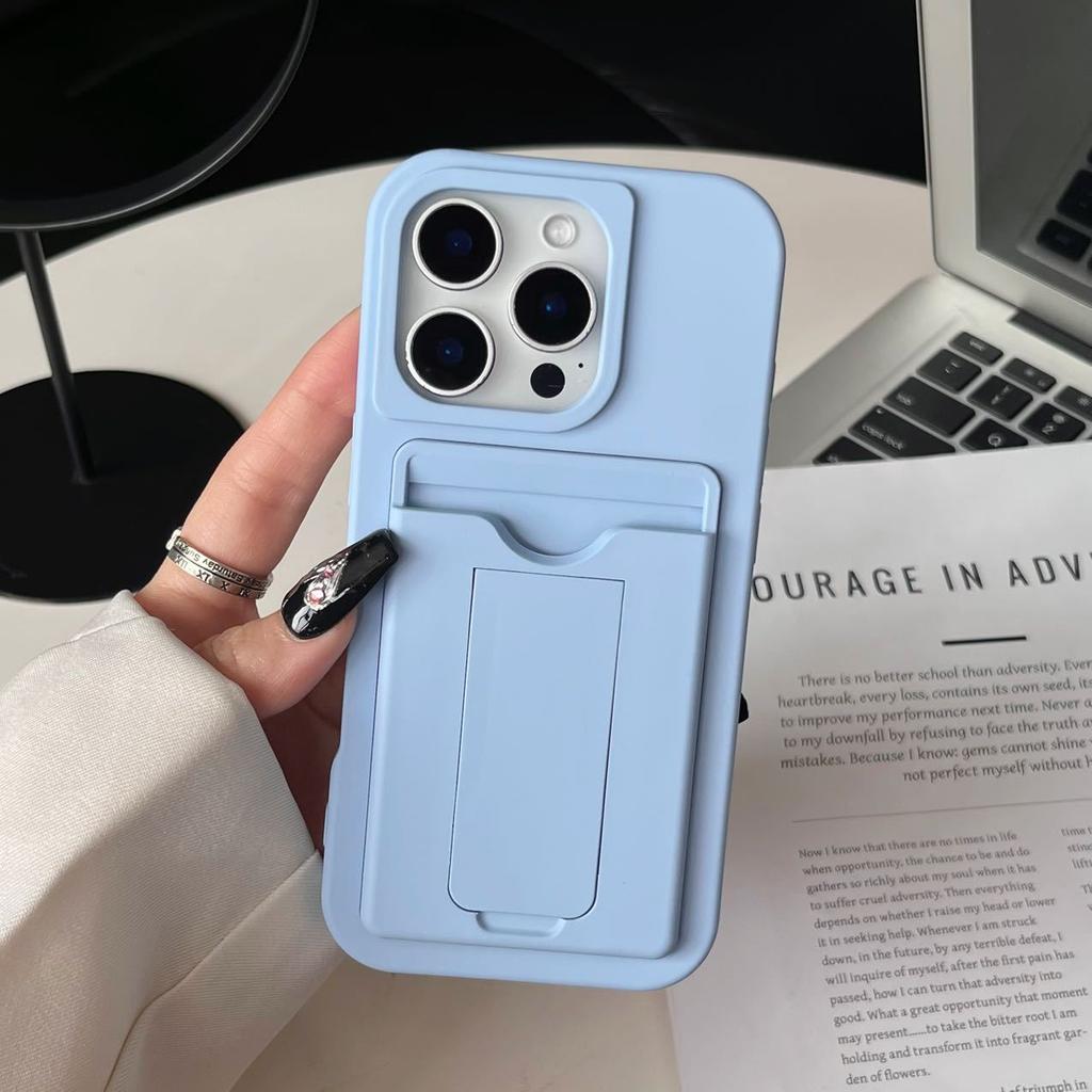 Держатель для карт подходит для чехлов для телефонов Apple 16pm с вставкой для карт, с IP14/15, с полным покрытием с эффектом кожи и противоударным защитным чехлом