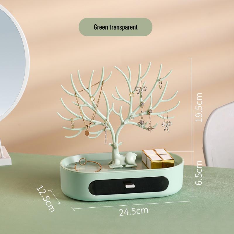 Antler Jewelry Stand: Deer-Shaped Rotating Earring and Necklace Organizer