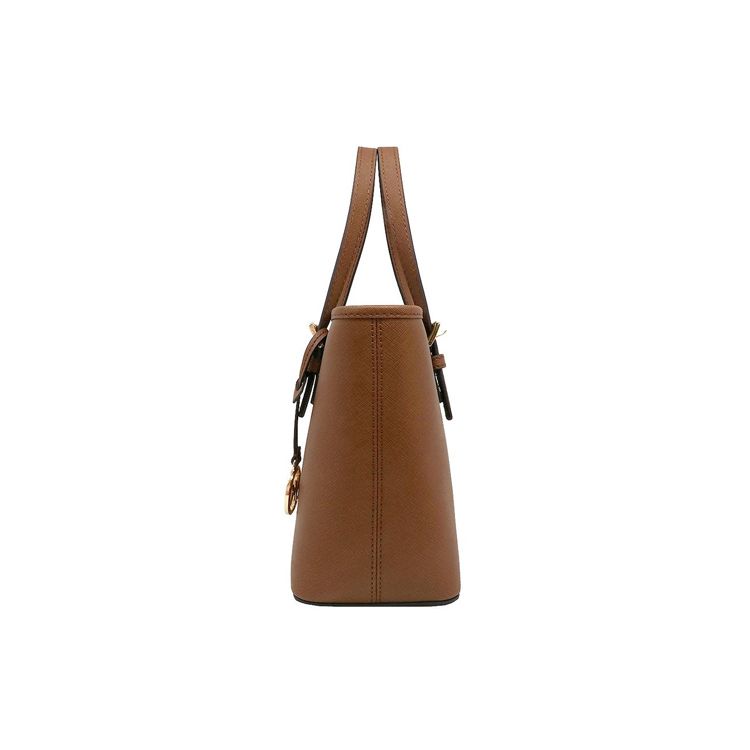 Michael Kors Mk Jet Set Однотонная Простая Кожаная Сумка-Тоут с Декором Логотипом Сумка для Покупок Сумка через Плечо Сумка-Клатч Маленькая Женская Сумка-Тоут Карамельно-Коричневая 35T9GTVT0L-LUGGAGE