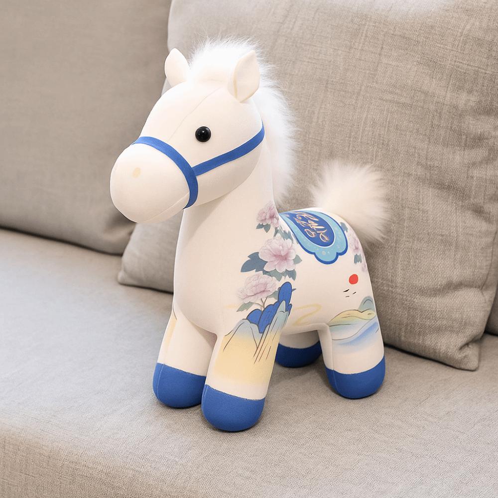 PP Cotton Cartoon Steed Doll Chinese Style Plush Horse Doll Pendant Festive Decor
