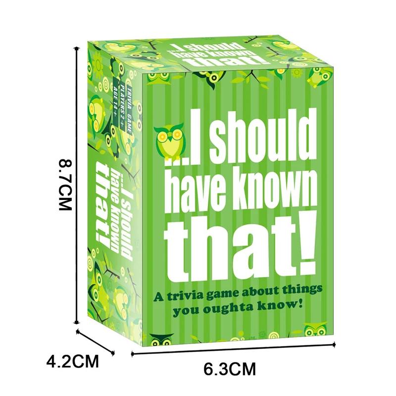 Я должен был это знать! Карточная игра - Идеально для семейного игрового вечера - Более 400 вопросов викторины