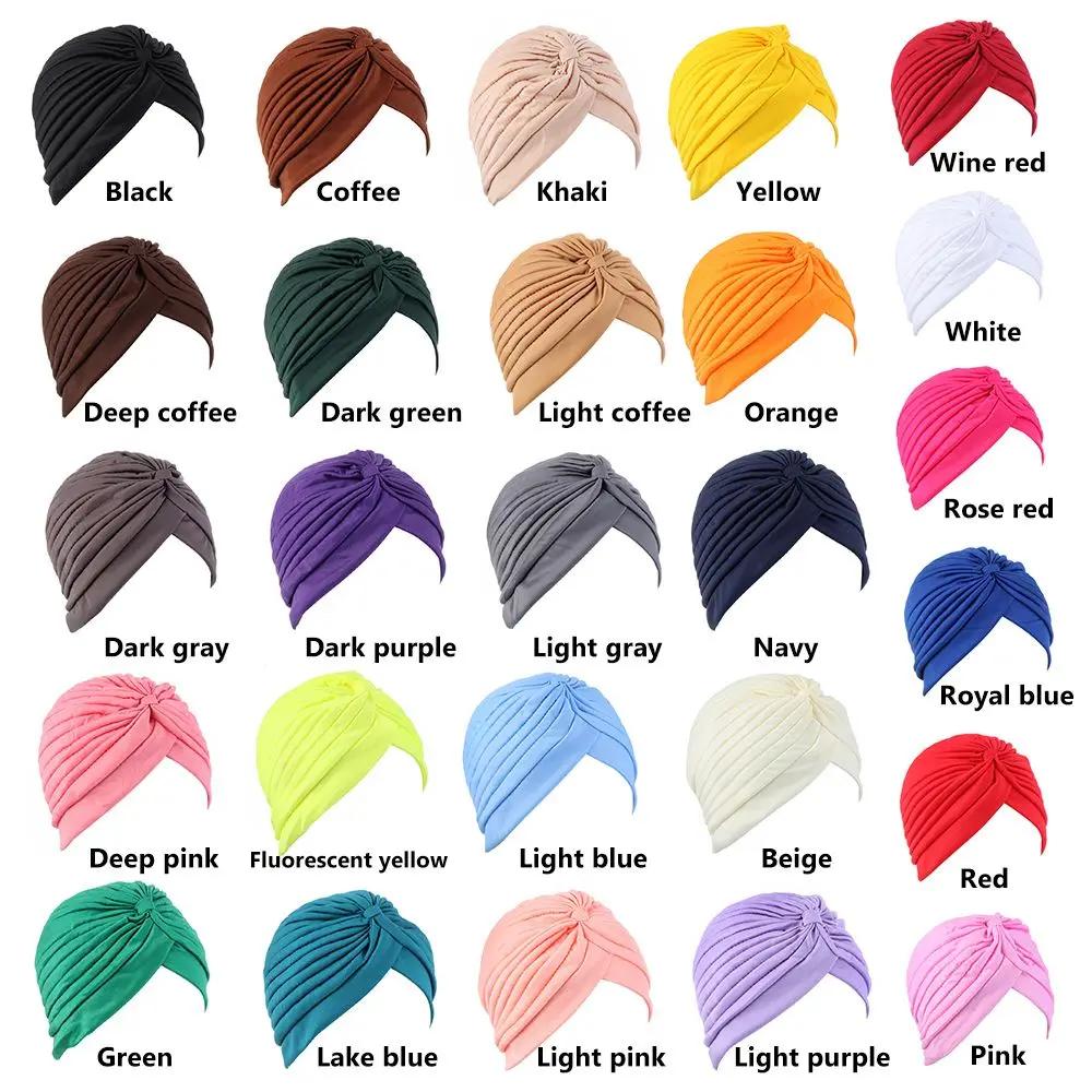 Women Head Wrap Ladies Head Cover Stretchy Turban Muslim Hat Bandana Scarf Hair Loss Chemo Cap Headwear