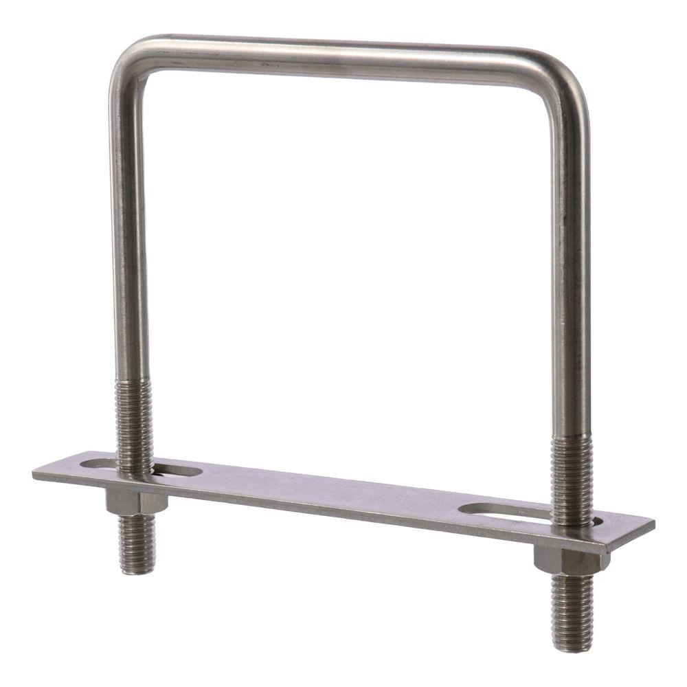 Квадратные U-образные болты из нержавеющей стали, серебряный U-образный зажимной болт с гайками и пластинами U-образный зажимной болт