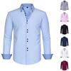 Мужская рубашка на пуговицах с длинным рукавом, цветная, устойчивая к сминанию, приталенного кроя, деловая повседневная