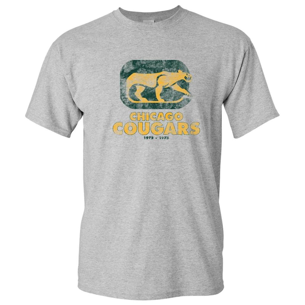 WHA Chicago Cougars UGP Classics Basic Cotton T-Shirt - Sport Grey