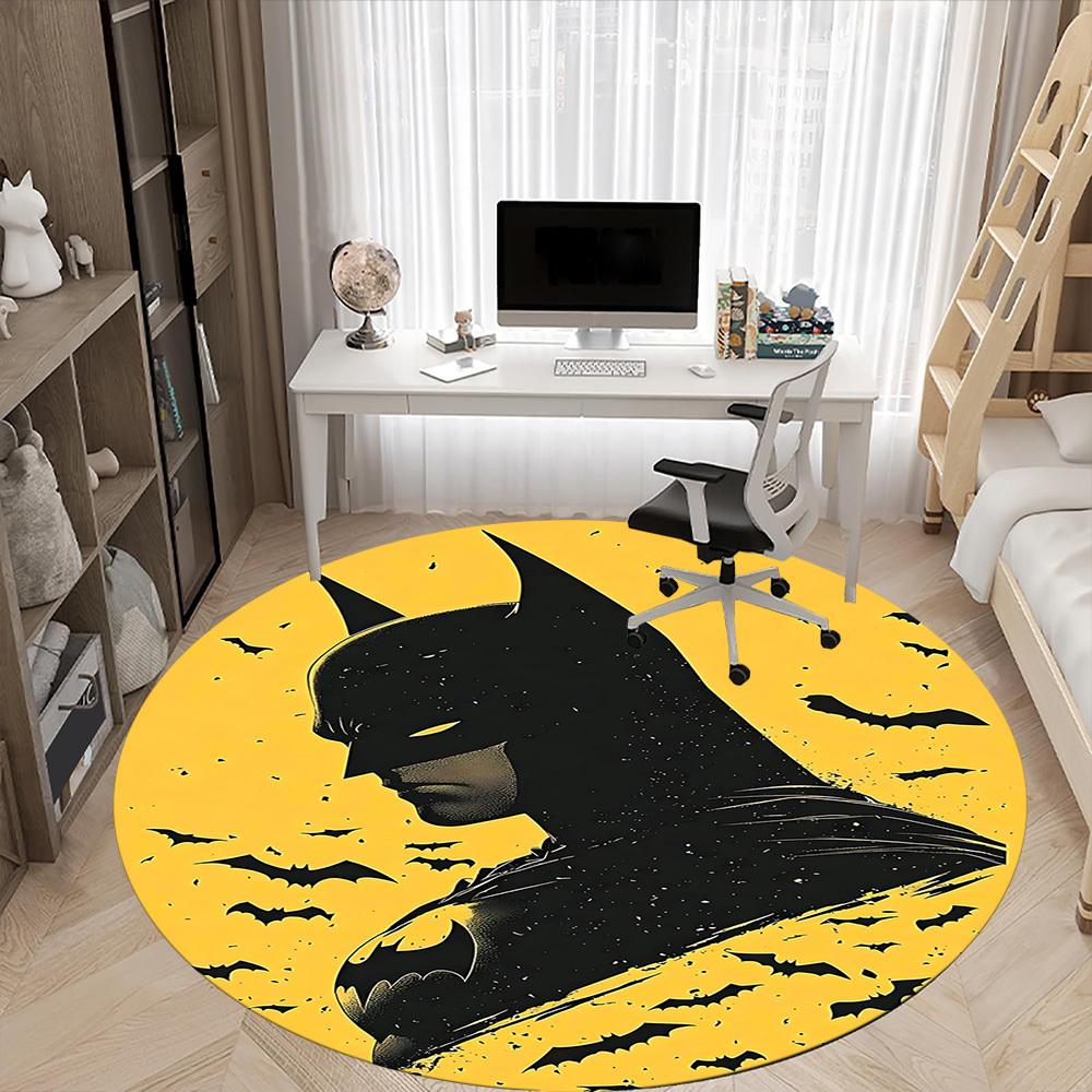 1pc Batman Office Round Area Rug, Under Office Chairs Bedroom Living Room Home Decor, Room Deco, Available in Various Sizes120