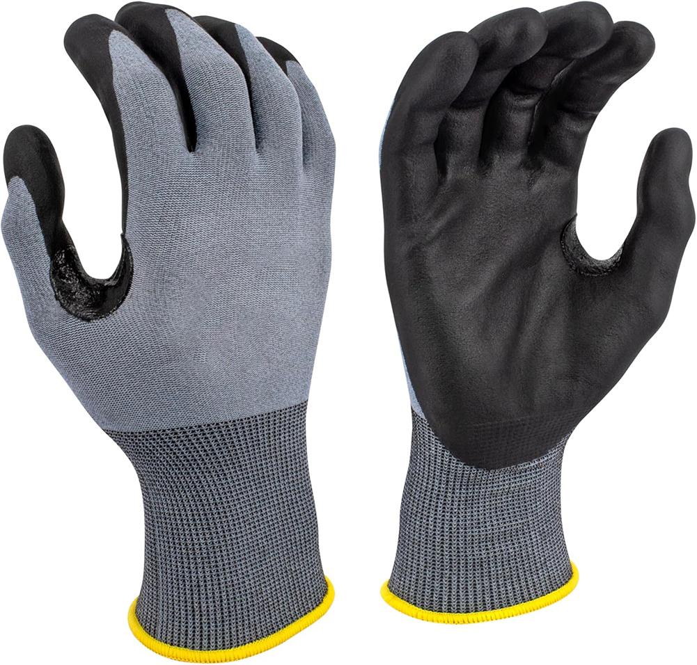 Heavy Duty Microfoam Nitrile Palm Cut Proof Gloves ANSI Cut Level 3 for Fishing Woodworking Automotive for Work Men
