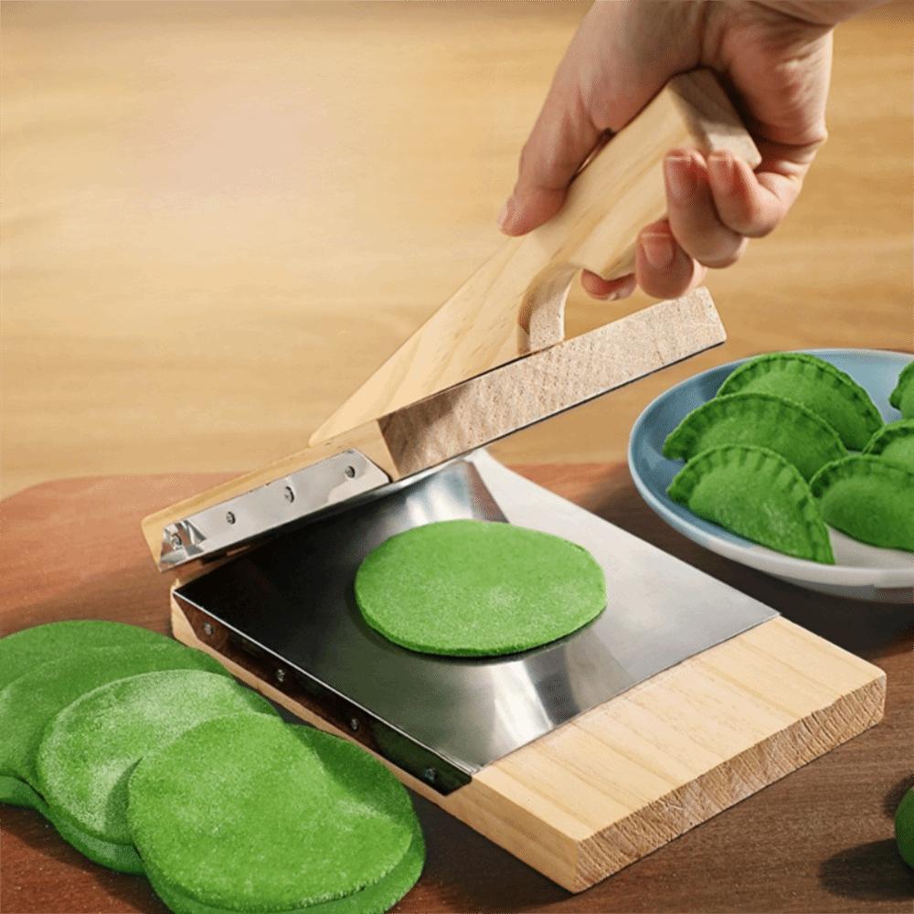 Non-stick Wooden Square Tortilla Presser Manual Dumpling Skin Presser Dough Presser  Baking
