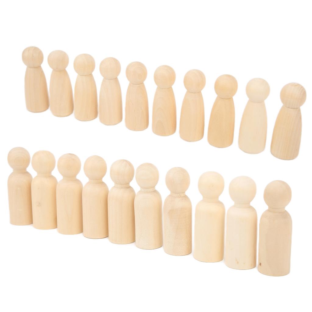 10 шт. Деревянные куклы-прищепки 75 мм 3,0 дюйма Безопасные без заусенцев Развивают навыки работы руками DIY аксессуары для украшения