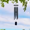 Pine Wood Metal Small 6 Tube Black Indoor and Outdoor Garden Decoration Wind Chime Hanging Decoration