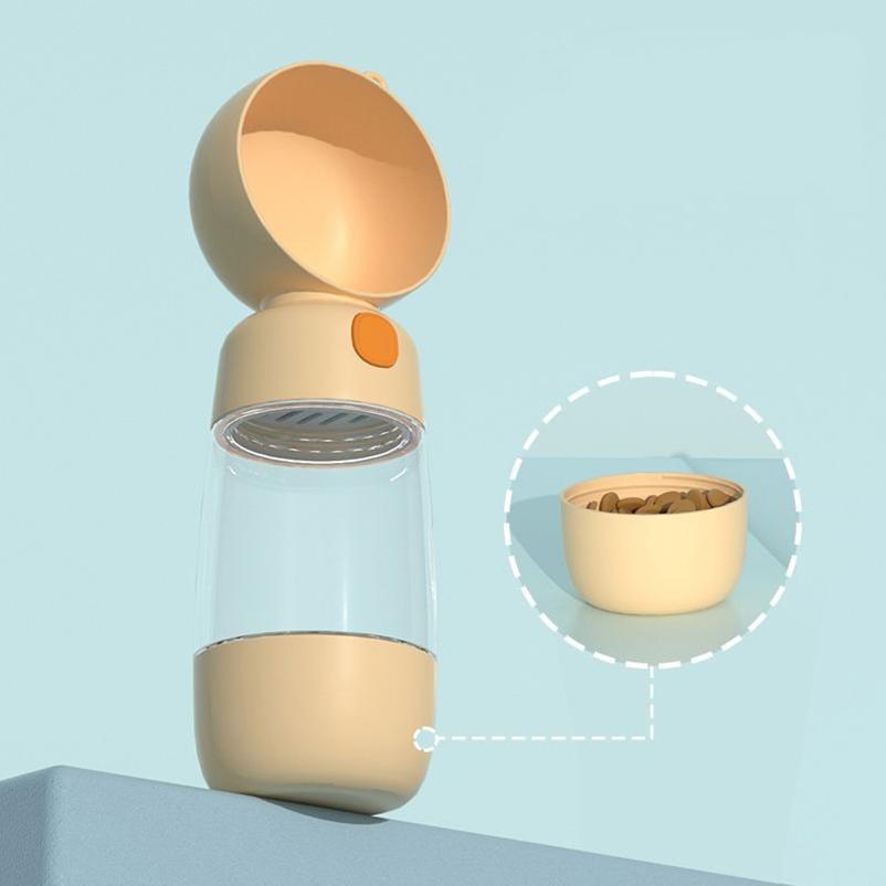 2 в 1 портативный пищевой материал для собак и кошек, дорожная бутылка для воды для домашних животных с дозатором еды