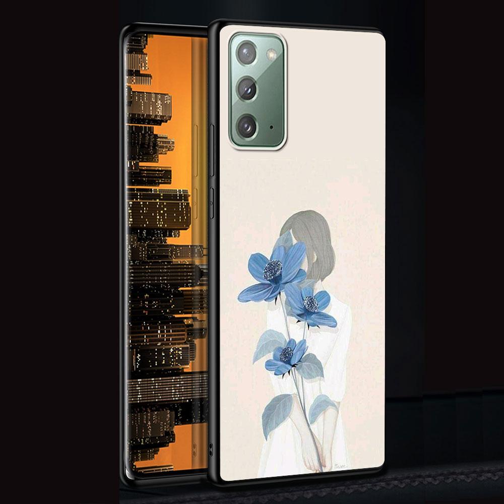 Чехол с фиолетовым фоновым рисунком для Samsung Galaxy Note 20 Ultra 10 Lite 9 8, черный силиконовый чехол для телефона Note20 Note10 Plus Funda