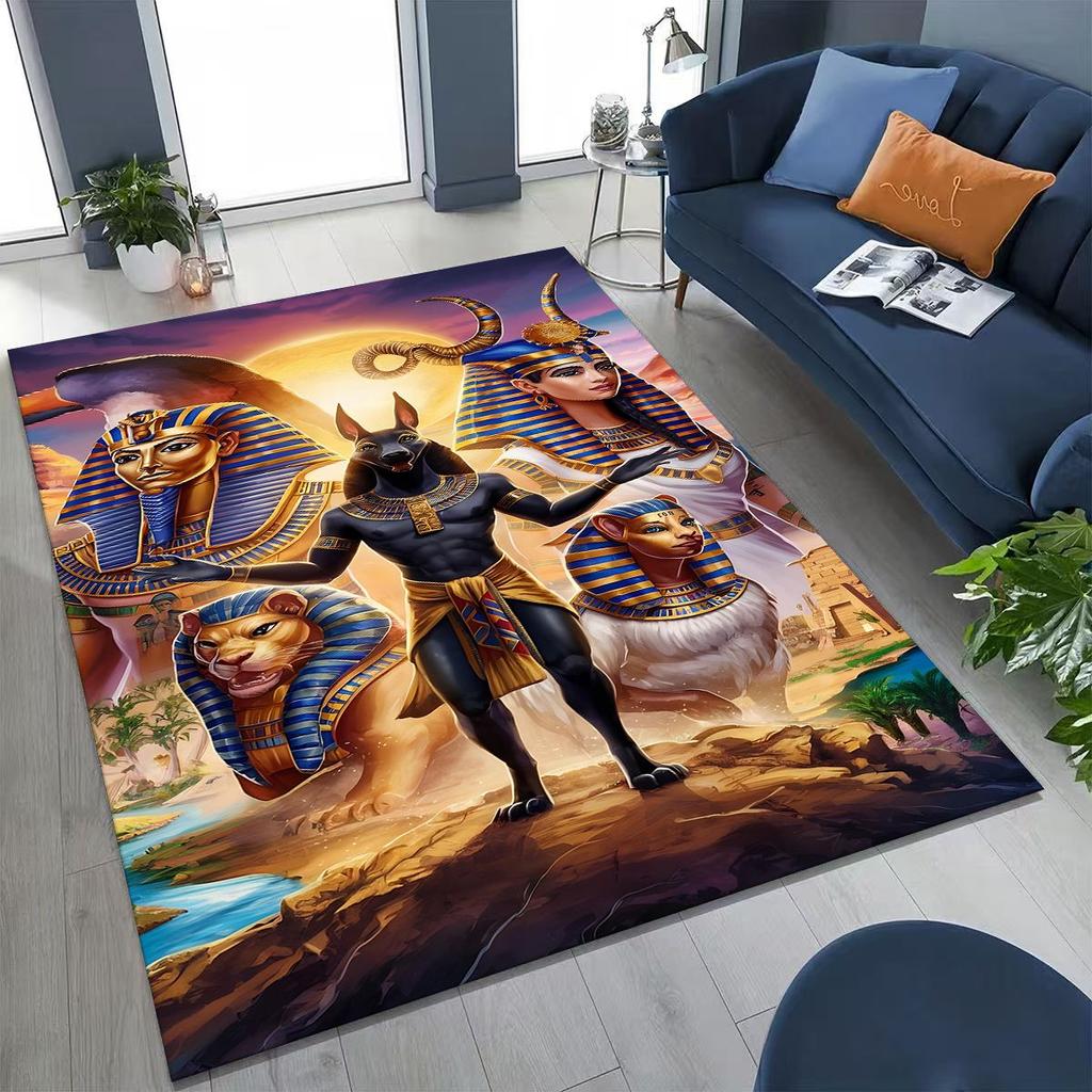 Древнеегипетский Бог Мертвых Анубис Маска Фараона Тутанхамона Ковер для Спальни Гостиной Дивана Домашний Дверной Коврик Декор, Нескользящий Напольный Коврик