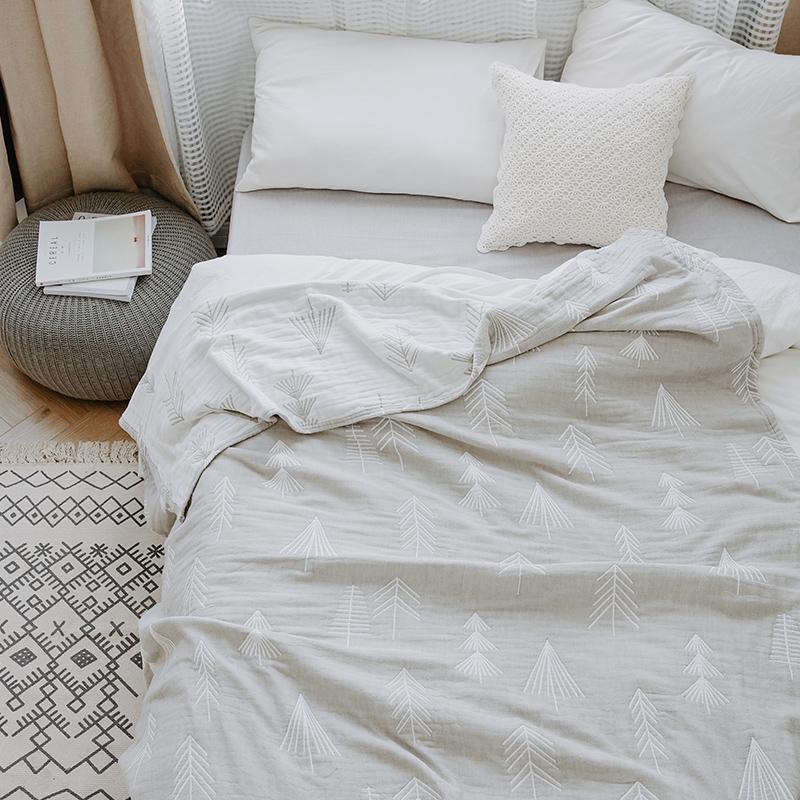 Summer Quilts Cotton Gauze Japanese-Style Decorative Bed Throw Blankets Cover Pink Bedspreads For Sofa Bedding 150*230/200cm