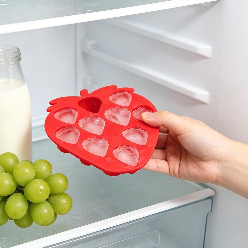 Силиконовая форма для кубиков льда в форме клубники для DIY Шоколадных Конфет Форма для выпечки Гибкая Антипригарная Клубничная Форма для льда для Кухни