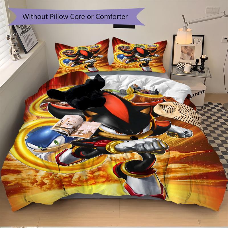 3pcs Shadow's Rise Printed Duvet Cover Set (1 * Cover+2 * Pillowcase, Without Core), Suitable for Home Bedroom, Guest Room, Dormitory Decoration