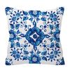 Watercolor Blue Pillowcase Geometry Ethnic Floral Print  Cushion Cover Modern Boho Decor Livingroom Sofa Pillowcase 45*45cm