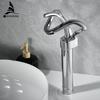 Basin Faucets Modern Silver Bathroom Faucet Waterfall Faucets Single Hole Cold and Hot Water Tap Basin Faucet Mixer Taps 855984