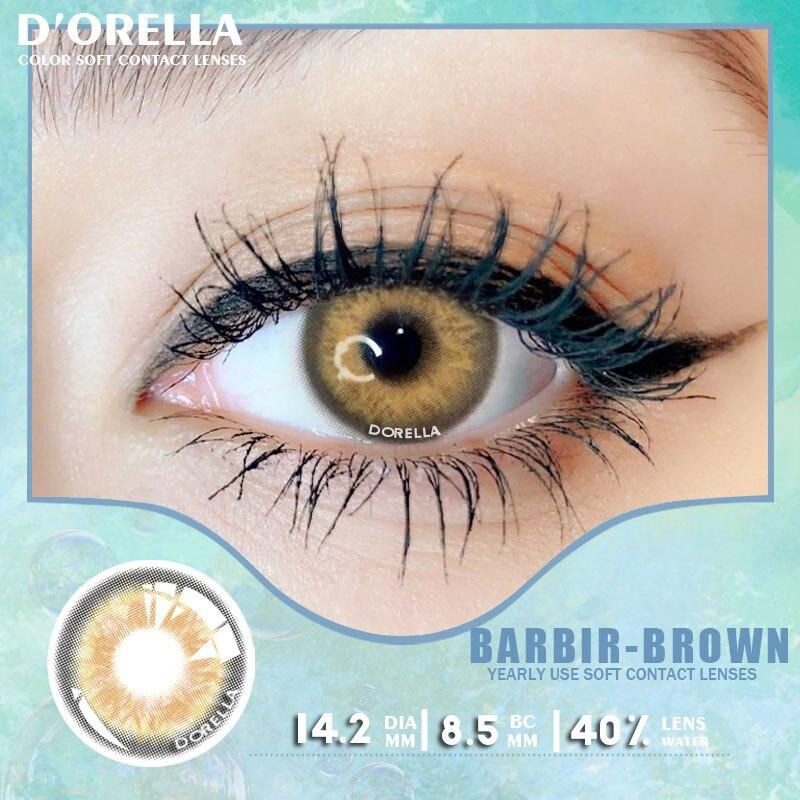 D'ORELLA 1 пара (2 шт.) натуральных цветных контактных линз для глаз, косметические контактные линзы, цветные контакты для глаз