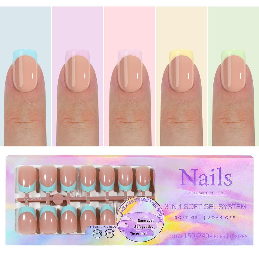 Manicure Wearable Nail French No Tracse Wearable Nail Removable Manicure French Wearable Manicure Fake Nail Stickers