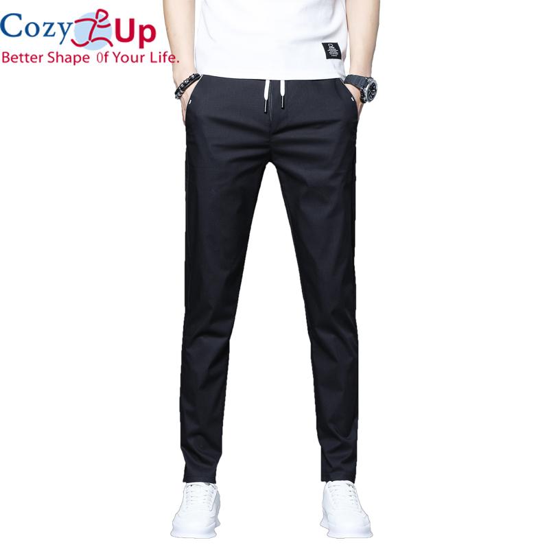 Cozy Up Новые мужские брюки с отделкой, повседневные брюки для мужчин, тонкие спортивные штаны из ледяного шелка, свободные брюки