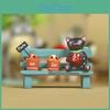 Cute Black Cat Sitting On Bench Watering Flowers Desktop Figurine With Planting Scene For Office Decor And Gift