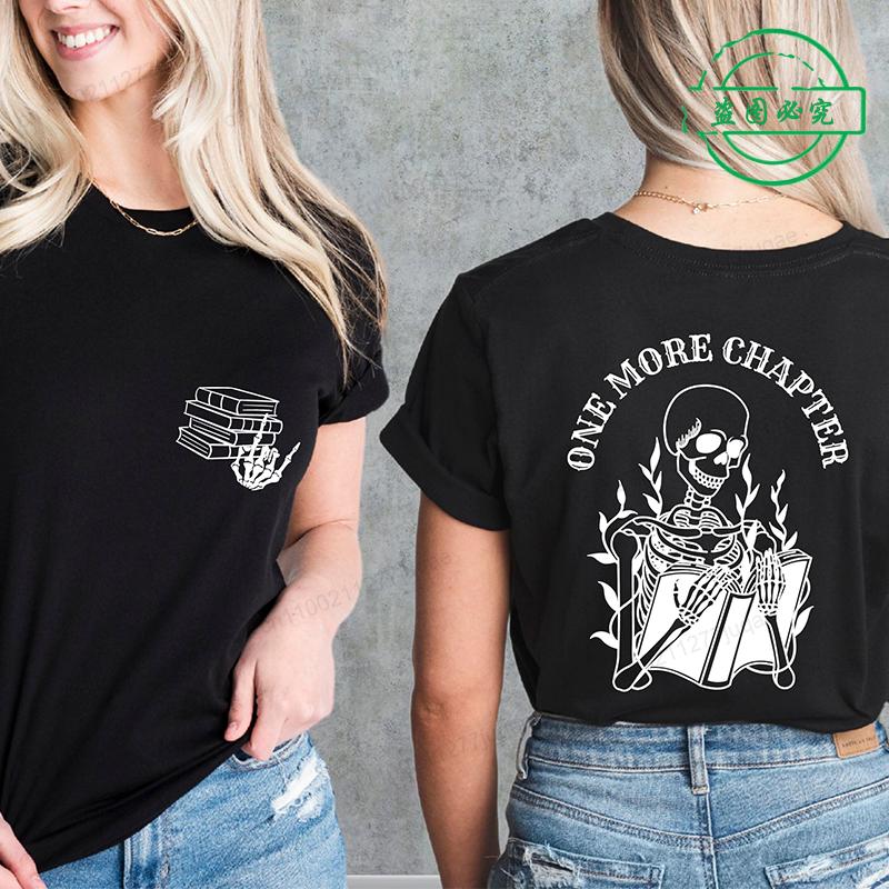One More Chapter Prints Футболка для мужчин и женщин Одежда Любитель книг Топы Креативность Вся математика Короткий рукав Череп Мода Повседневная Футболка