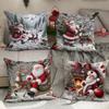 Рождественская наволочка с принтом Санта-Клауса, подарок, праздничная домашняя наволочка, чехол для подушки