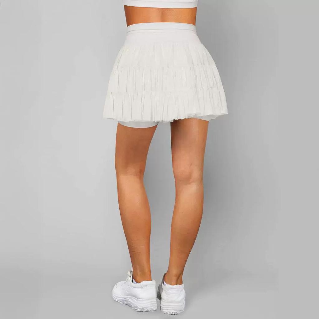 Women's Pleated 2 In 1 Shorts-Skirt Lace Up Anti Exposure Mini Skirt Spring Summer Fitness Tennis Half Skirt